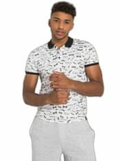MECHANICH Bílé pánské tištěné polo tričko, velikost xl, 2016102975656