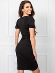 RUE PARIS Černé šaty s drapákem, velikost s