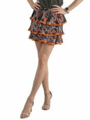 Kraftika Mini sukně s volánky se vzorem oranžová, velikost m