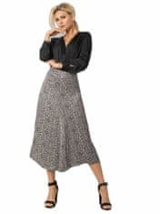 RUE PARIS Černá a béžová sukně s leopardím potiskem