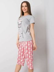 Kraftika Dvoudílné šedé pyžamo s potiskem, velikost 2xl