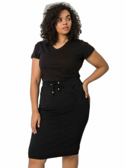 BASIC FEEL GOOD Černá bavlněná sukně plus velikost, velikost 3xl