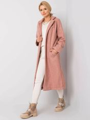 RUE PARIS Špinavě růžový kabát bouclé, velikost l