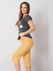 Kraftika Grafitově žlutá melanžová dvoudílná pyžama, velikost l