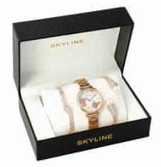 Skyline Dámská dárková sada zlaté hodinky s náramky 1600