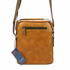 Coveri WORLD Středně velká černá pánská koženková crossbody taška 21x26