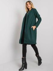 RUE PARIS Tmavě zelený dámský kabát, velikost l / xl