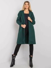 RUE PARIS Tmavě zelený dámský kabát, velikost l / xl