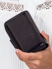 Lorenti Dámská černá kožená peněženka se sklopným víkem