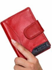 Cavaldi Peněženka červená s kontrastní vložkou a stehem