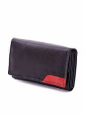 Cavaldi Černá kožená peněženka s červenou vložkou, černá