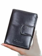 Lorenti Dámská černá kožená peněženka s klapkou, 2016101338230
