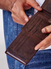 Buffalo Kožená pánská peněženka hnědá s vodorovným stehem