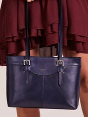 CEDAR Elegantní tmavě modrá kožená taška