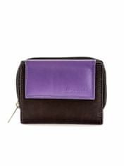 Lorenti Kožená černá peněženka s fialovým povrchem