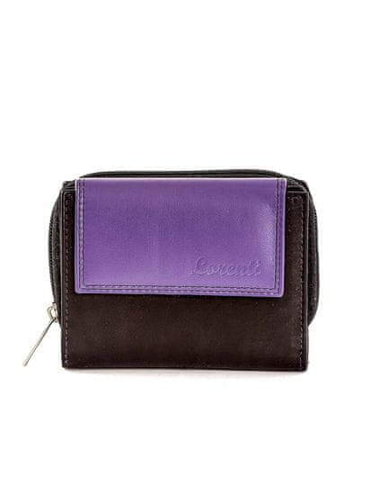 Lorenti Kožená černá peněženka s fialovým povrchem