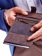 Buffalo Pánská kožená peněženka hnědá s reliéfním logem