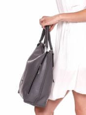 Velina Fabbiano Tmavě šedá velká taška z umělé kůže s hroty