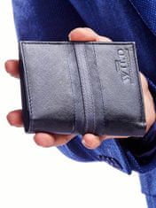 Wild Pánská černá kožená peněženka s reliéfem, modrá