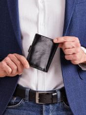 CEDAR Kožená peněženka pro muže černá se sponou, 2016101500996
