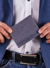 CEDAR Kožená peněženka se vzorem proutěné tkaniny tmavě modrá