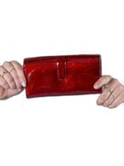 CEDAR Červená podlouhlá lakovaná peněženka