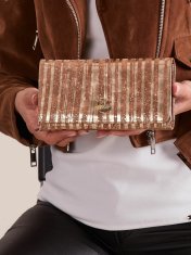 CEDAR Dámská kožená peněženka se zlatými pruhy, 2016101615645