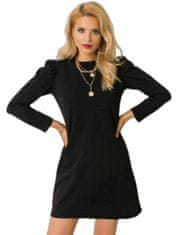 RUE PARIS Černé šaty s dlouhým rukávem, velikost s