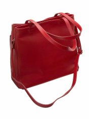 BADURA Červená kožená dámská taška