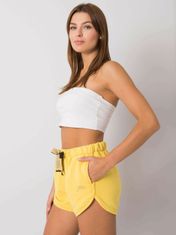 For Fitness Žluté bavlněné sportovní šortky, velikost s