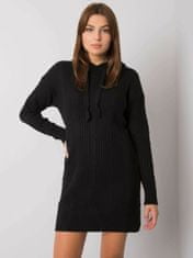 RUE PARIS Černé šaty s kapucí
