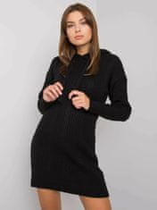 RUE PARIS Černé šaty s kapucí