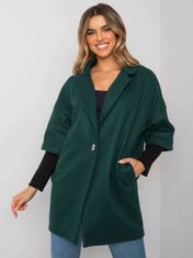 RUE PARIS Tmavě zelený kabát oversize, velikost s / m