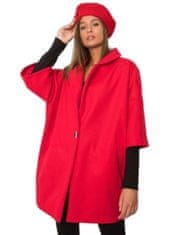 RUE PARIS Červený kabát oversize, velikost s / m