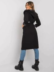 ITALY MODA Černý ženský kabát s páskem