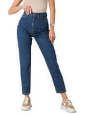 RUE PARIS Tmavě modré džíny mom fit high waist, velikost 38