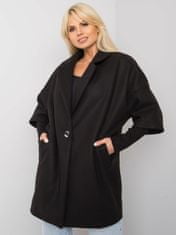 RUE PARIS Černý kabát oversize, velikost l / xl