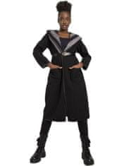 ITALY MODA Černý ženský kabát s kapucí