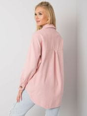 RUE PARIS Růžová dámská košile s kapsami, velikost s / m