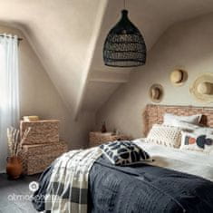 Atmosphera Antracitová přehoz přes postel s třásněmi, 160 x 220 cm