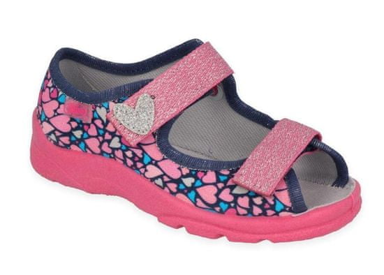 Befado dívčí sandálky MAX 969Y165 růžové, srdíčka