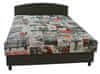 AGATA čalouněná postel 140x200 - černá, úložný prostor, pružinová matrace