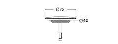 SILFRA Náhradní mosazná zátka k vanovým soupravám, 72mm, chrom RI00651 - Silfra