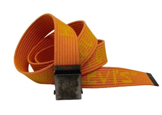 Levis textilní unisex pásek s nápisem - oranžový