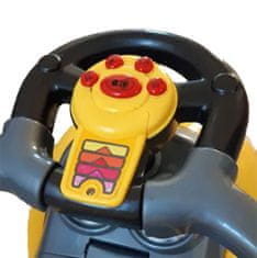 Baby Mix Dětské odrážedlo s vodící tyčí 3v1 Mega Car žluté