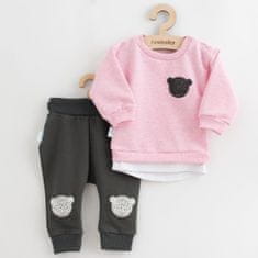 NEW BABY Kojenecká souprava tričko a tepláčky Brave Bear ABS růžová 74 (6-9m) Růžová