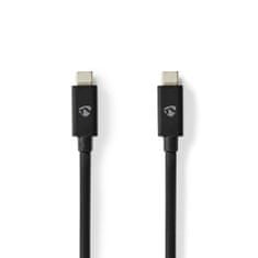 Nedis propojovací kabel USB 4.0 (Gen.3x2) zástrčka USB C - zástrčka USB C, 240W, 40 Gb/s, 1 m (CCGP66040BK10)