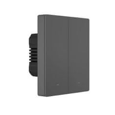 shumee Inteligentní dvoukanálový nástěnný vypínač WiFi černý M5-2C-80