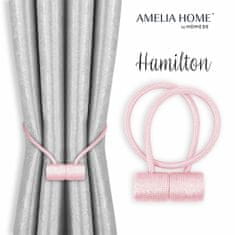 AmeliaHome Sada úvazů na závěs HAMILTON 2 ks pudrově růžová