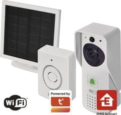Emos GoSmart Domovní bezdrátový bateriový videozvonek IP-09D s Wi-Fi a solárním panelem